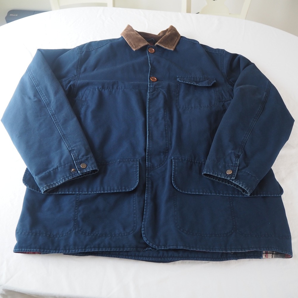 VTG Polo Ralph Lauren Navy Blue Barn Chore Coat Men's XL Hunting Field Jacket